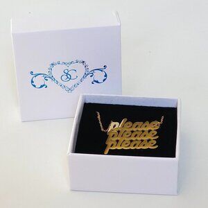 SABRINA CARPENTER PLEASE PLEASE PLEASE Necklace BNIB Gold Tone